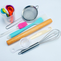 烘焙工具 擀面杖烧烤刷子量杯套装打蛋器家用烤箱做蛋糕工具全套 敬平 大号硅胶揉面垫-60X40CM