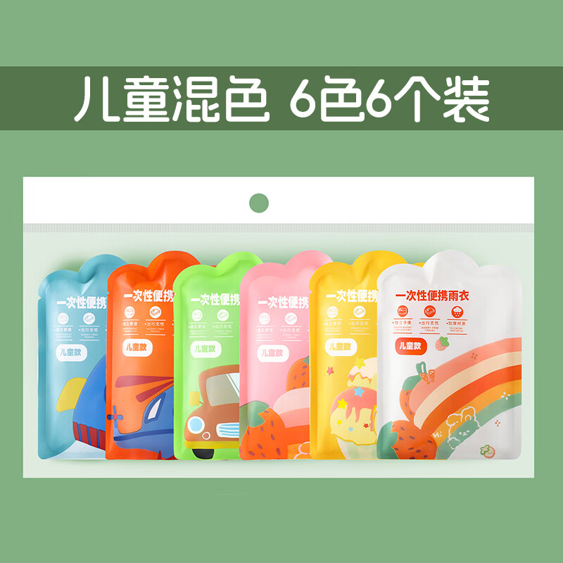 四万公里一次性雨衣儿童卡片雨衣长款全身加厚便携户外旅游登山雨披高清大图