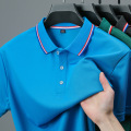 跑量男士polo衫2025夏季新款翻领短袖T恤男工作服翻领文化衫 XXXL 蔚蓝