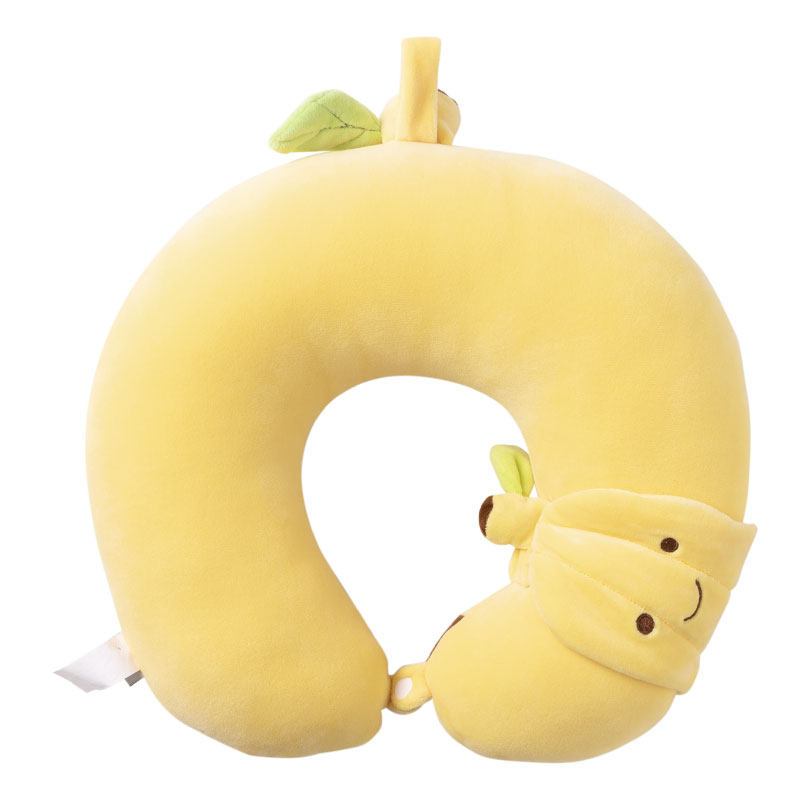 MINISO/名创优品水果系列-可爱靠枕菠萝西瓜香蕉U型枕+眼罩套装柔软睡眠枕头