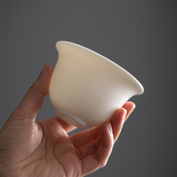 苏氏陶瓷(SUSHI CERAMICS)三才盖碗 中国白素烧功夫茶具泡茶碗