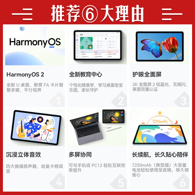 华为(HUAWEI) 华为平板电脑MatePad SE10.4英寸 曜石灰[麒麟710A]