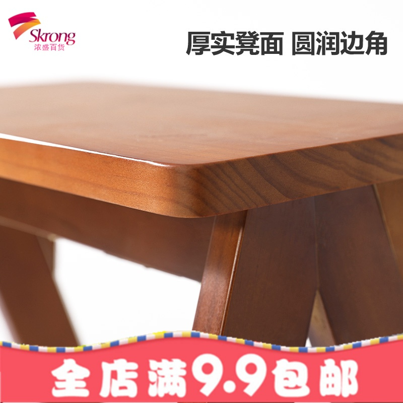 折叠凳实木梯登高三步小梯子家用折叠凳子厨房高板凳创意折叠梯凳