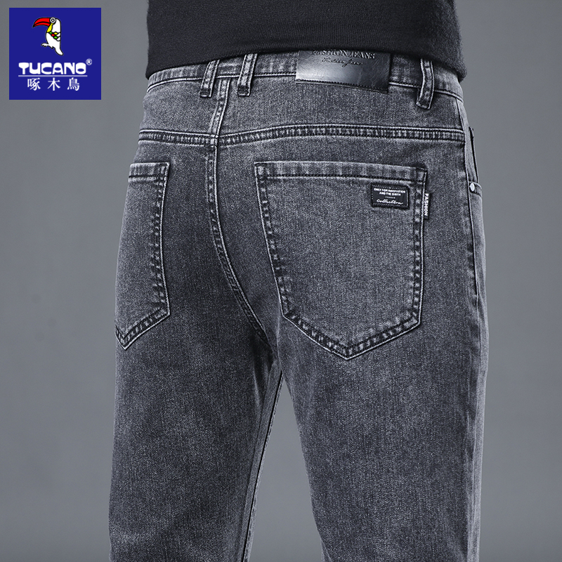 啄木鸟牛仔裤男夏季薄款冰丝高端修身直筒男裤2025新款休闲长牛裤高清大图