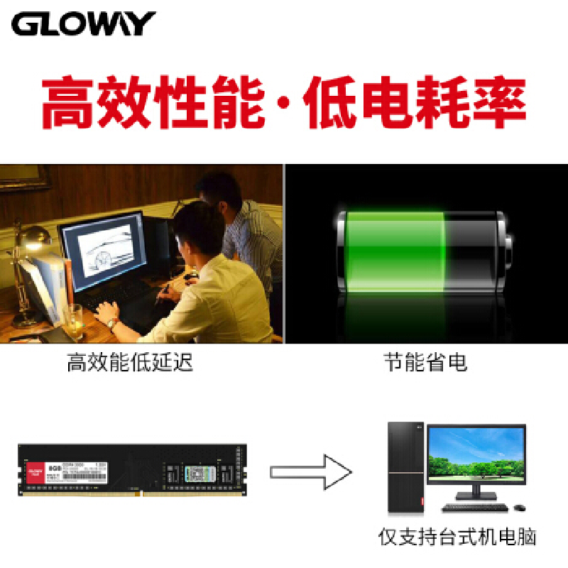 光威（Gloway）8GB DDR3 1600 台式机内存条 战将系列