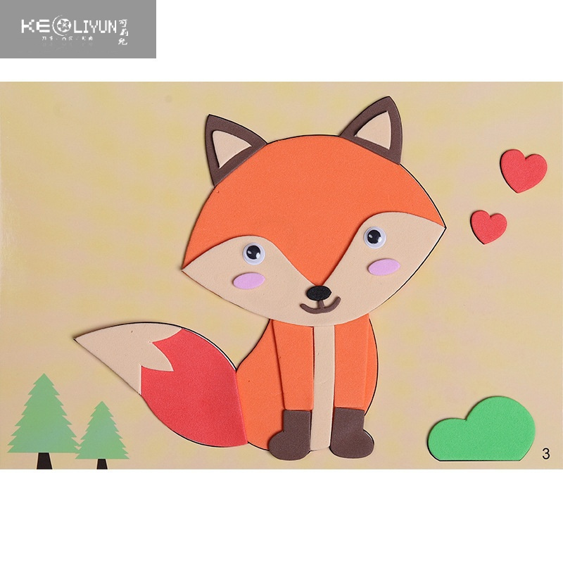 敬平3d立体贴画粘贴画卡通儿童手工制作材料包幼儿园diy益智玩具