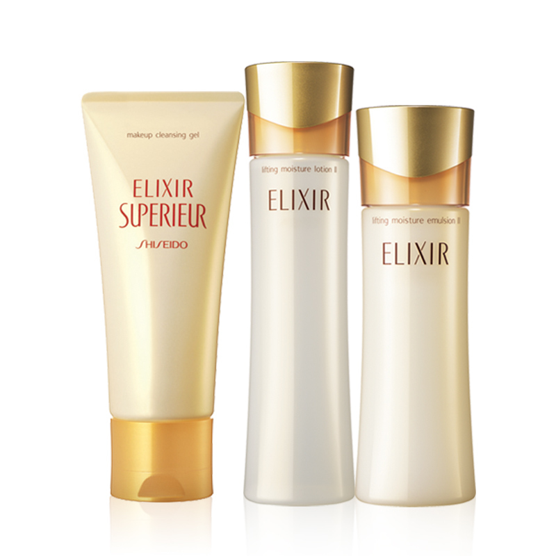 资生堂ELIXIR怡丽丝尔水乳套装保湿补水面部护肤套装礼盒优悦活颜水乳三件套145g+170ml+130ml(滋润型)