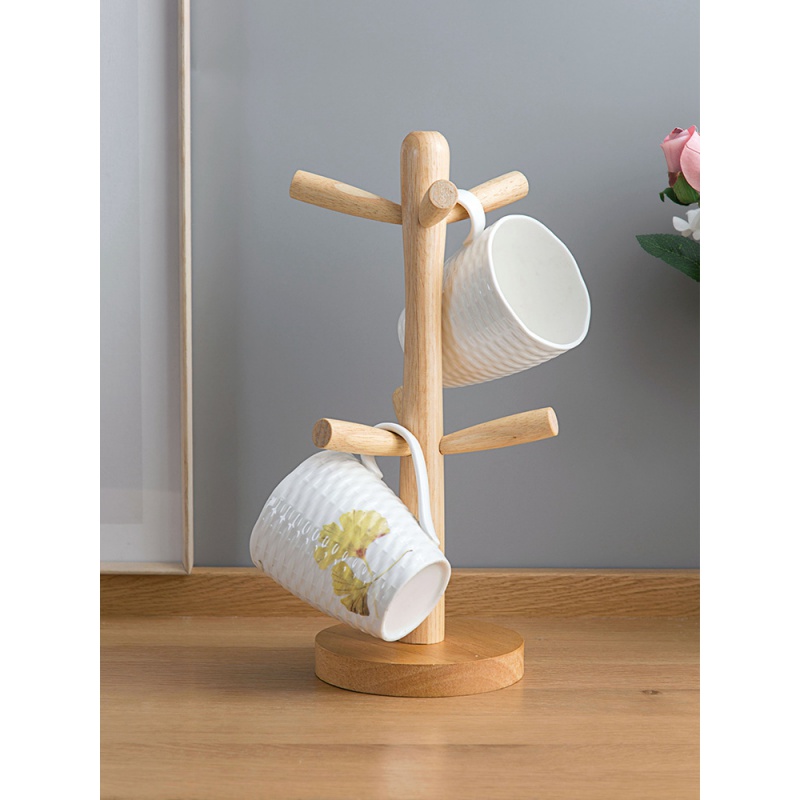 木质沥水杯架家用杯子置物架 杯子架收纳架水杯架子水杯架高清大图