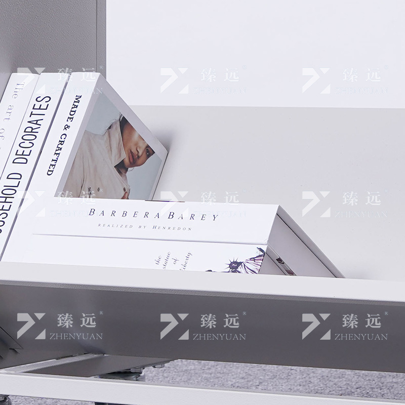 臻远 ZY4092909 档案室推车图书馆小推车手推车 2层V型书车白色高清大图