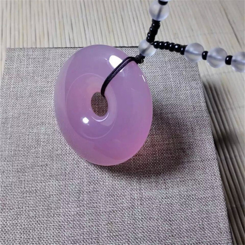 紫玉髓平安扣坠毛衣链女款项链配饰送女朋友七夕情人节礼物