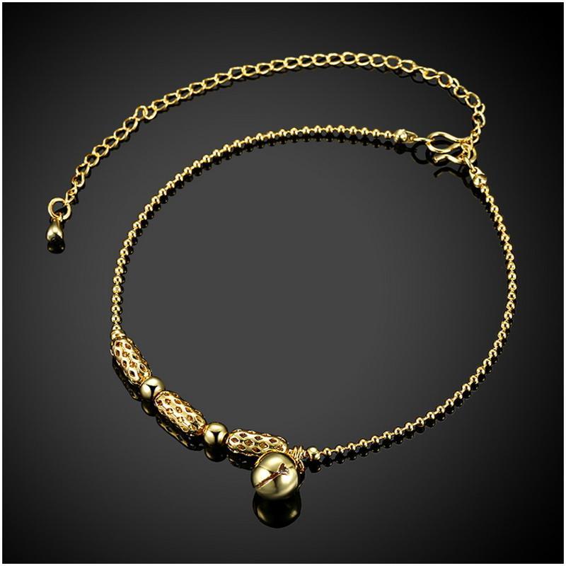 A051-A Women 18K yellow gold anklet jewelry 镀黄金色女脚链潮
