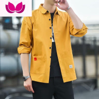 七斓捡漏夏季工作服衬衫男薄款长袖衣工地电焊工防烫耐磨外套 3XL 807七分袖黄色