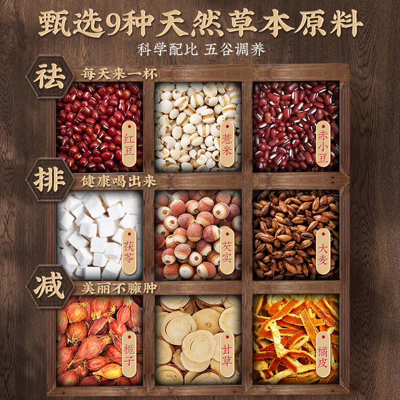 茶馬世家 红豆薏米芡实茶盒装200g高清大图