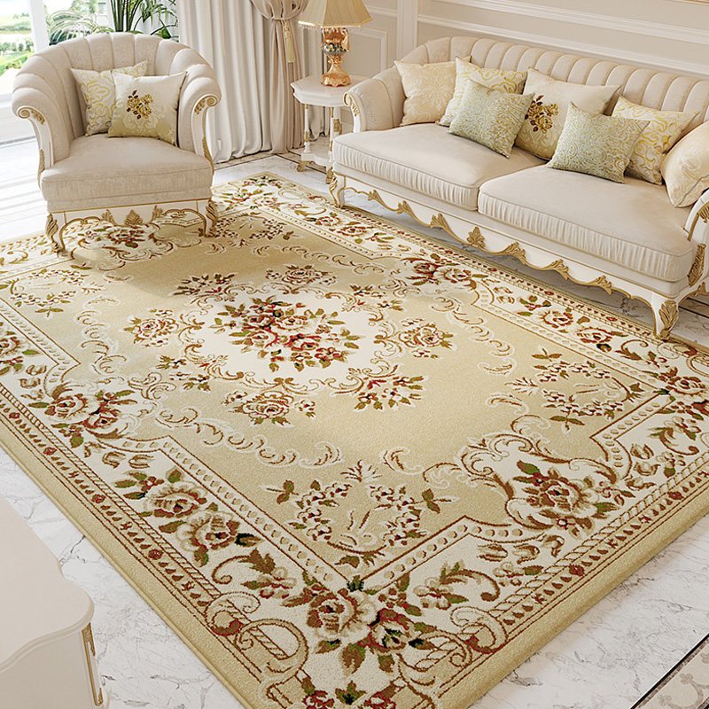 欧式地毯客厅沙茶几小卧室床边毯房间可机洗长方形家用美式06i28x38米