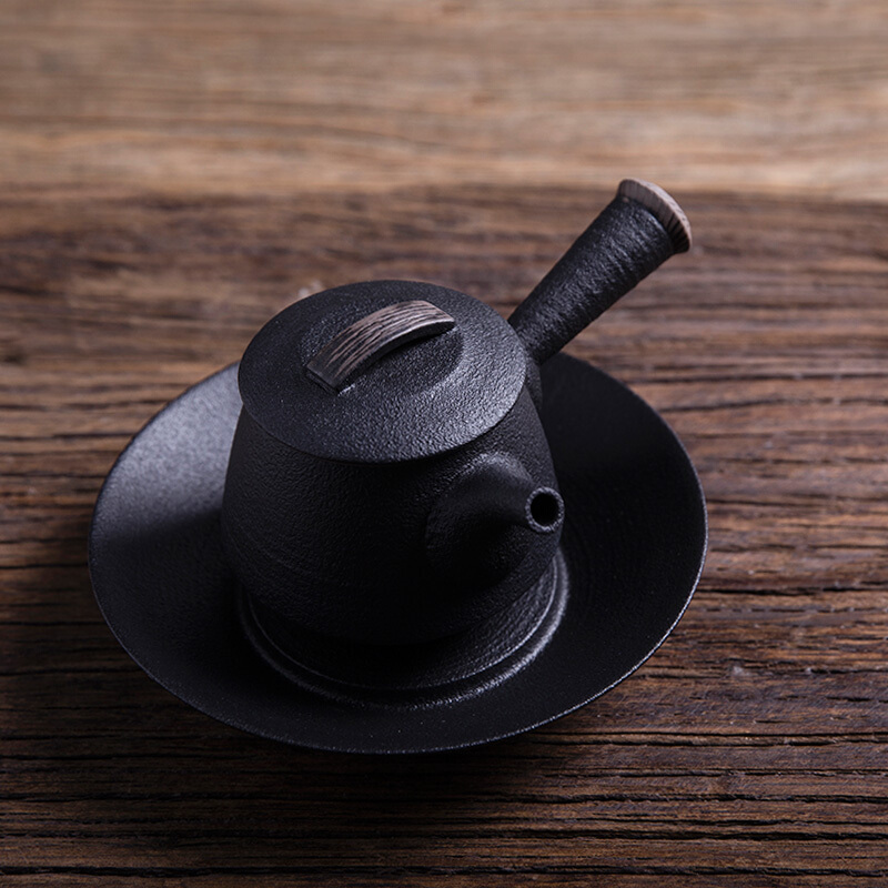 万仟堂(EDENUS) 汉风侯02 成套茶具黑铁釉(一壶一承一海六杯一罐)