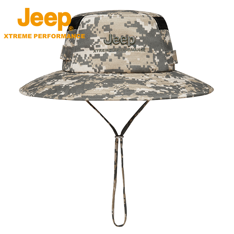 jeep高尔夫渔夫帽男小众设计户外钓鱼时尚迷彩帽子防晒百搭遮阳帽