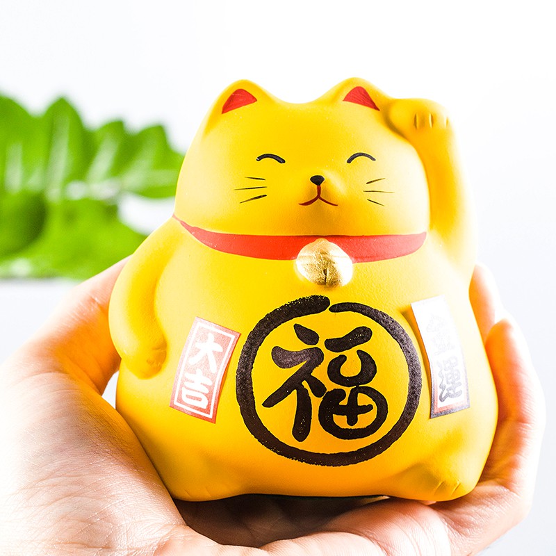 日本药师窑猫摆件生日结婚乔迁开业礼品礼品日式女生实用 三维工匠 猫白色(健康运)猫高清大图