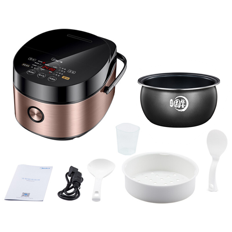 美的(Midea) 电饭煲 匠银圆灶釜智能预约功能家用4L底盘加热涡轮排气不粘涂层内胆 电饭锅FB40Easy501