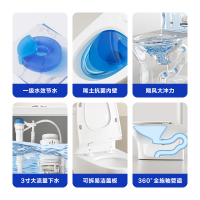 四季沐歌MICOE M-ZD107-4P一级水效白瓷缓冲盖板超省水虹吸坐便器