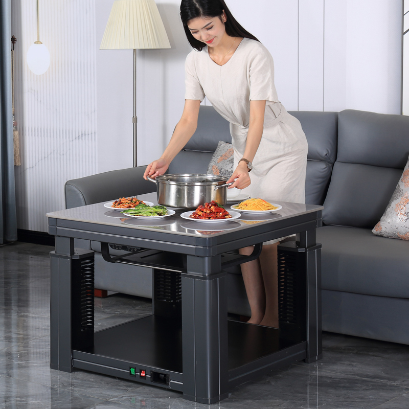 火焰山取暖桌正方形家用升降电暖桌方桌电暖桌烤火桌高清大图