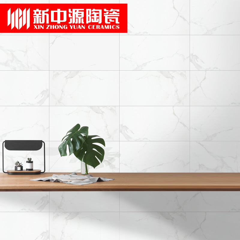 新中源陶瓷300x600卫生间瓷砖防滑地砖白色仿大理石亮面厨房墙砖60181