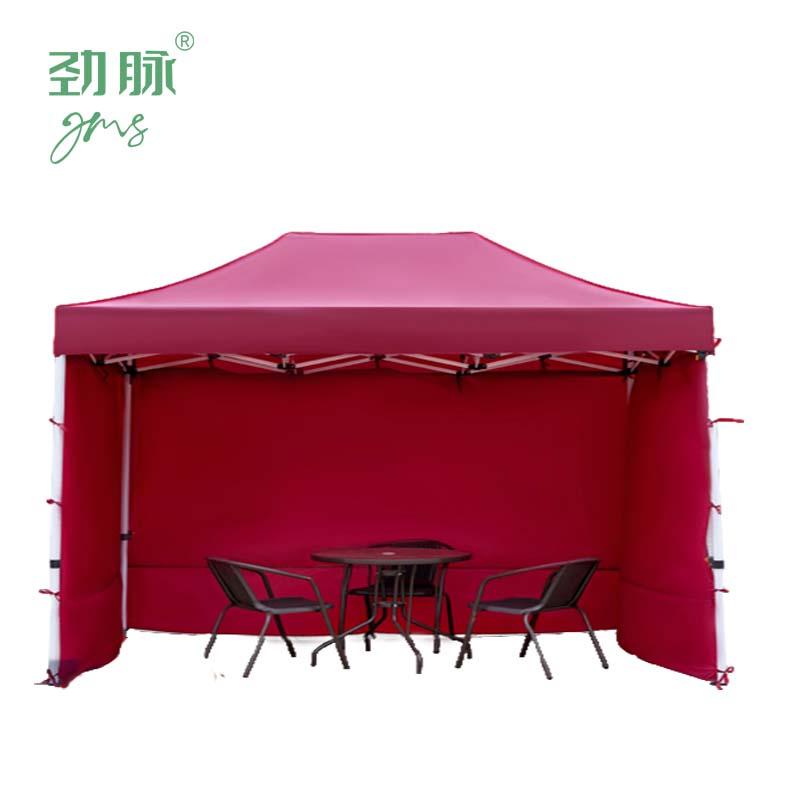 劲脉 三面防雨帐篷 酒红六棱+2*2*2.1M 顶高清大图