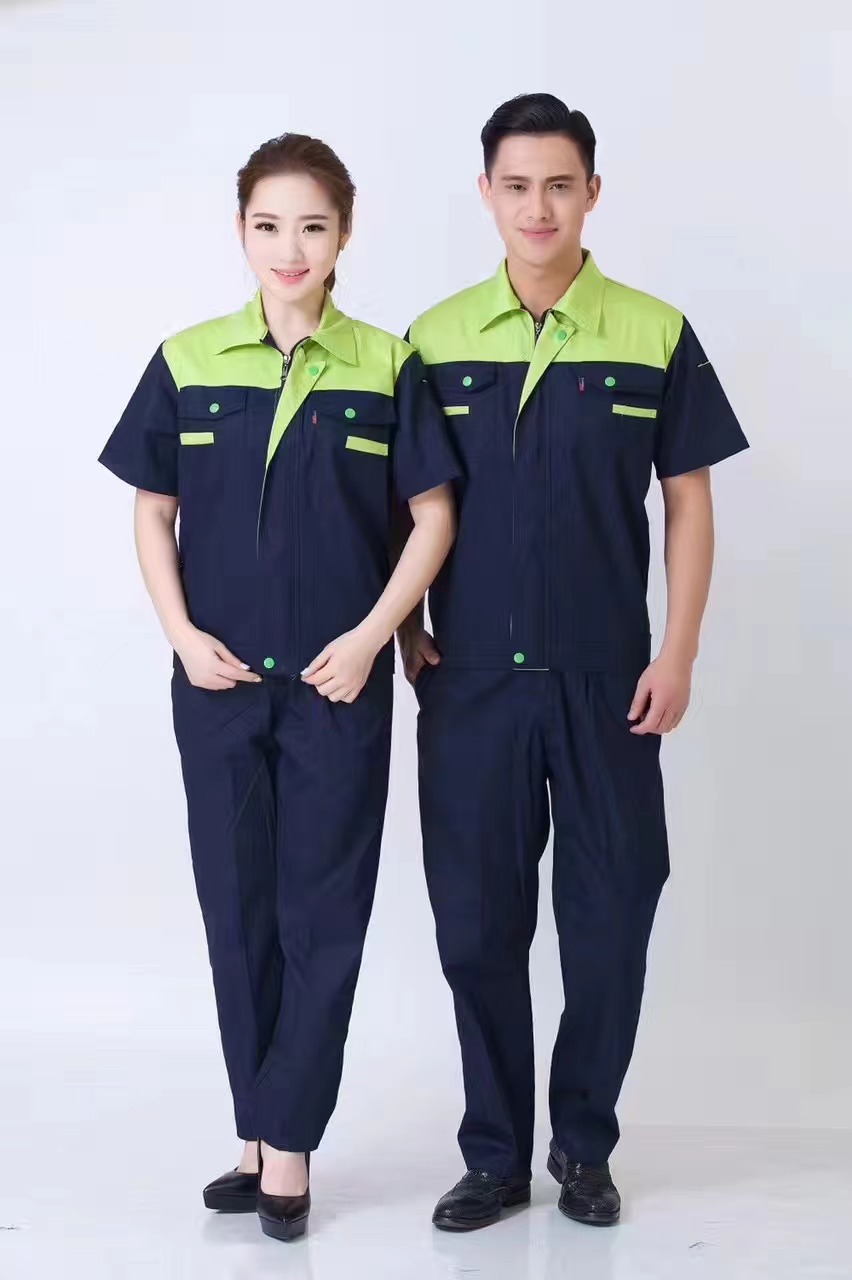 天鸣 TM 夏季透气工作服 劳保服 源头工厂可定制 S-4XL 套高清大图