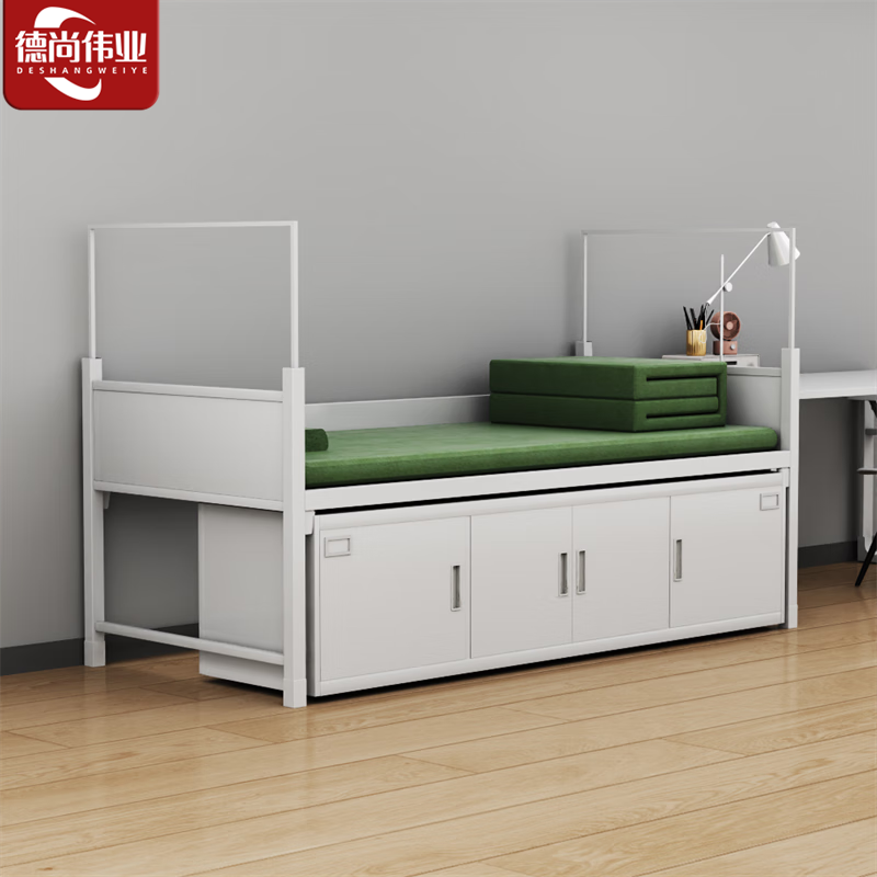 德尚伟业加厚款单人床钢制宿舍士官铁床加厚内务单人床带床下柜 13款单人床高清大图