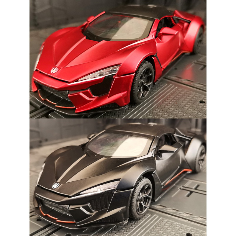仿真莱肯超跑汽车模型合金车模跑车赛车速度与激情同款男孩玩具车 莱