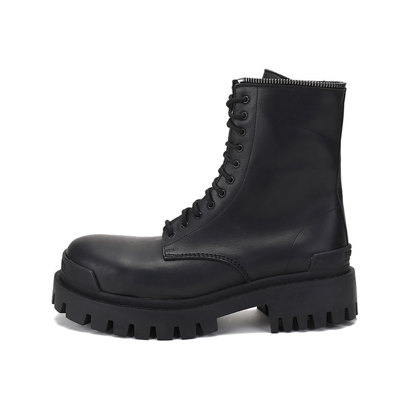 balenciaga巴黎世家男士牛皮革master大号圆头系带靴子短靴厚底鞋664