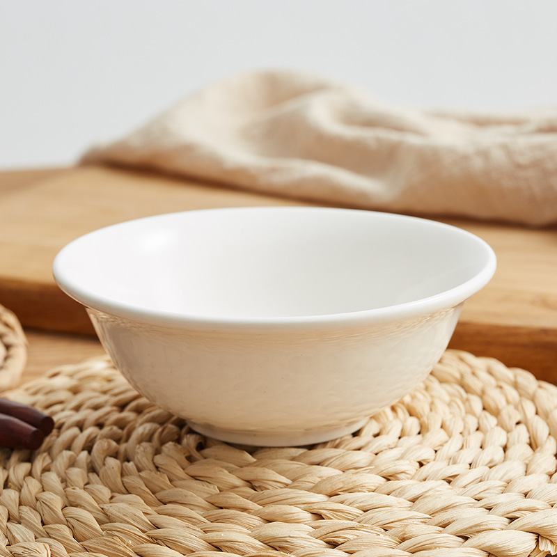 珑伽辛 白色陶瓷碗翅碗 4.5英寸/个高清大图
