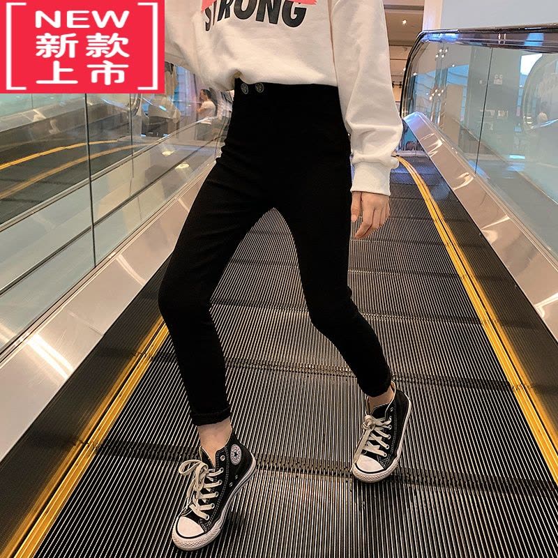 可莉允女童裤子加绒加厚秋冬款大儿童牛仔裤冬季外穿2022新款保暖打底裤保暖裤图片