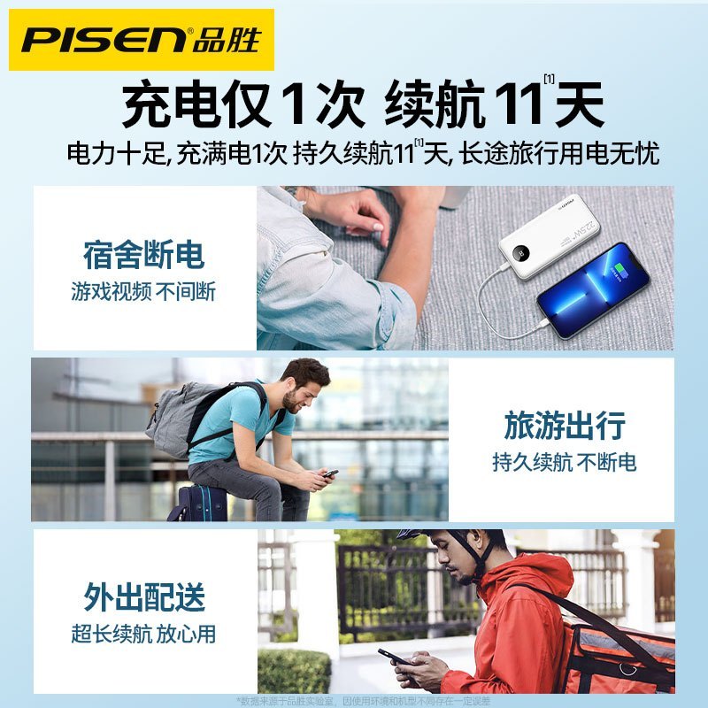 品胜充电宝31500毫安22.5W超级快充30000mAh兼容PD20W双向快充便携移动电源小米华为苹果14手机通用