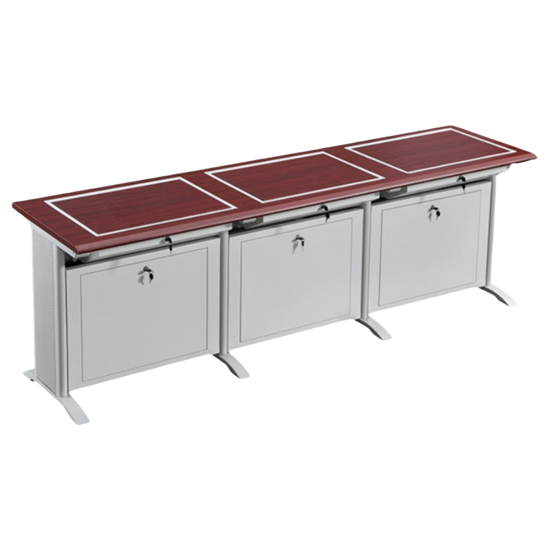 珂洋 翻转电脑桌 三人胡桃色 张高清大图