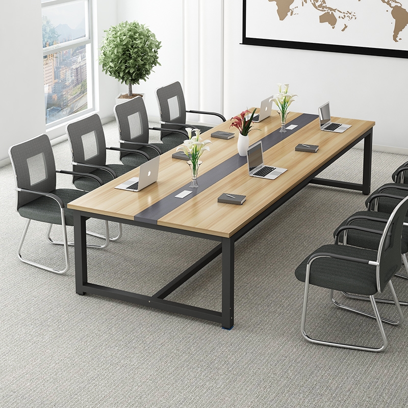 简易会议桌长桌椅组合简约现代长条办公桌工作台古达办公室洽谈培训桌