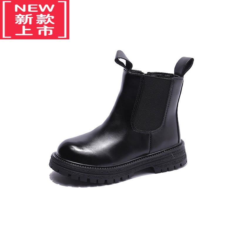 可莉允韩版时尚儿童靴子2022秋冬季男女童英伦风马丁靴学生加绒款烟筒靴图片