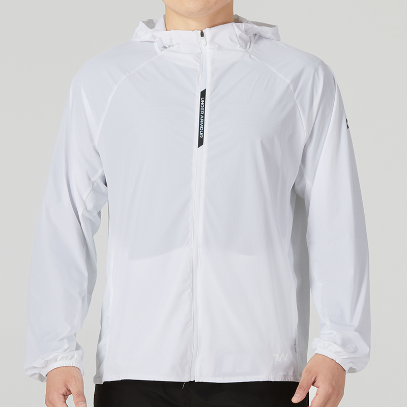 安德玛(Under Armour)UA运动外套男装新款户外连帽梭织训练健身衣夹克23600401-009 ZP高清大图