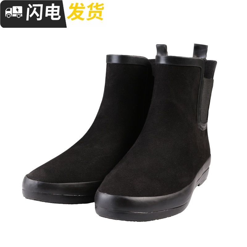 雨鞋女成人加绒韩国可爱短筒雨靴时尚女士靴防鞋胶鞋保暖启如