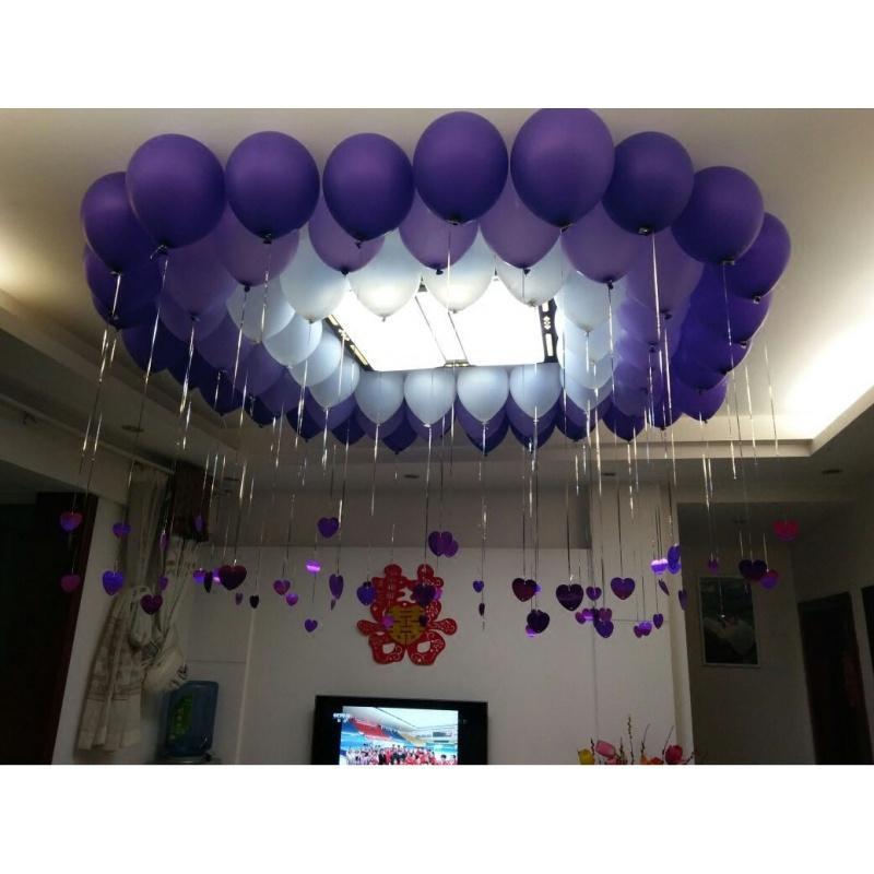 珠光气球生日派对布置加厚圆形坠气球婚礼婚房装饰结婚用品