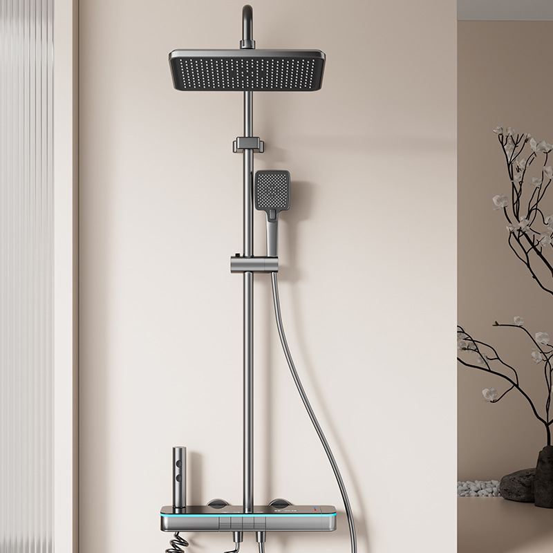 汉德斯科淋浴花洒套装增压数显氛围灯淋雨沐浴器高清大图