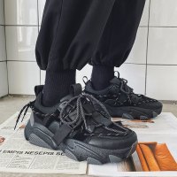 苏芈黑色老爹鞋男2021新款ins潮增高韩版潮流百搭港风鞋子男潮鞋