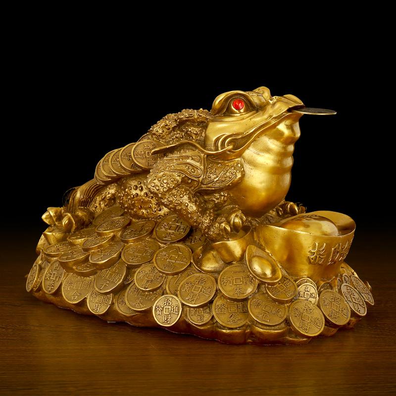 美帮汇金蟾摆件铜金蟾铜金蟾蜍家居办公室装饰工艺品高清大图