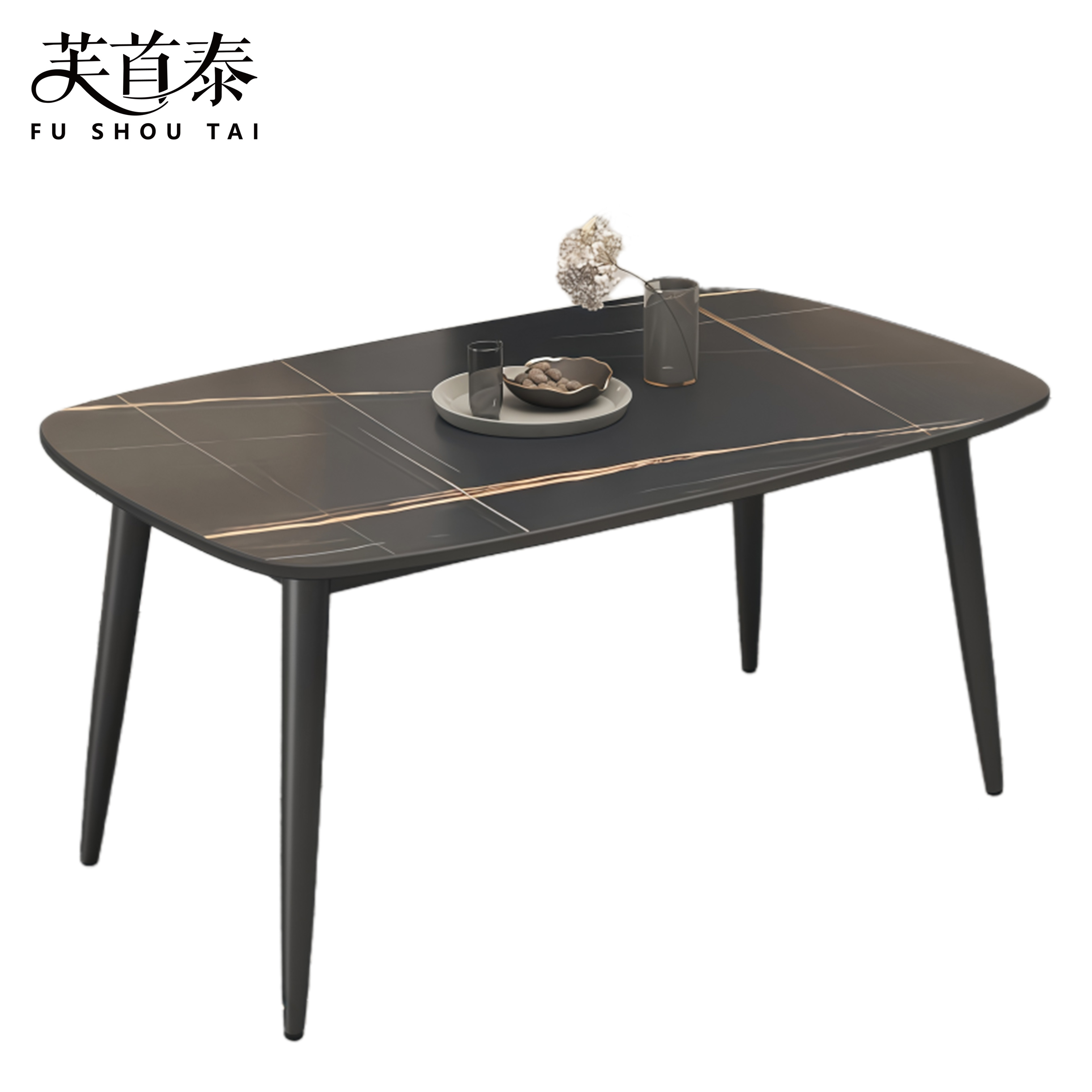 芙首泰岩板餐桌1300*800*750mm张高清大图