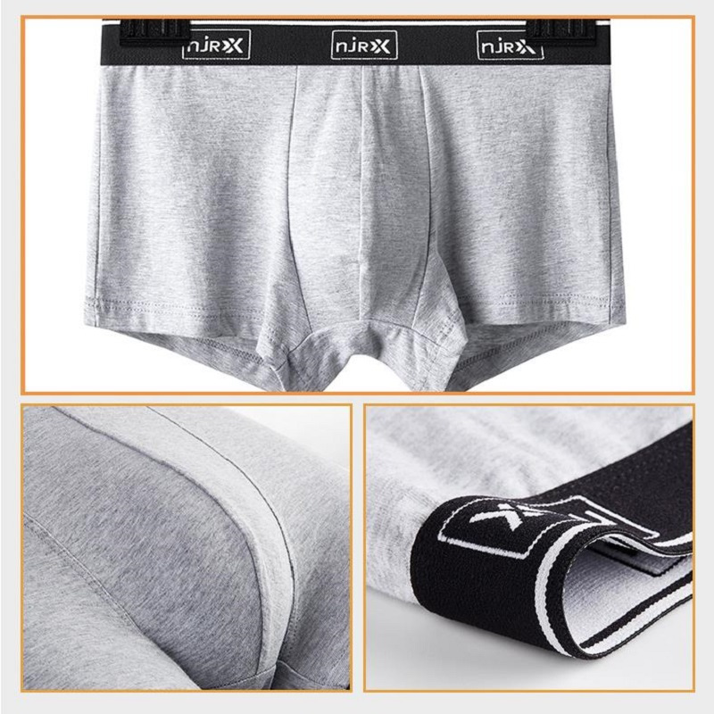 南极人 男士 内裤4条装N9105(L/XL//2XL/3XL)黑色/藏青/深灰/浅灰 四色装 XL高清大图