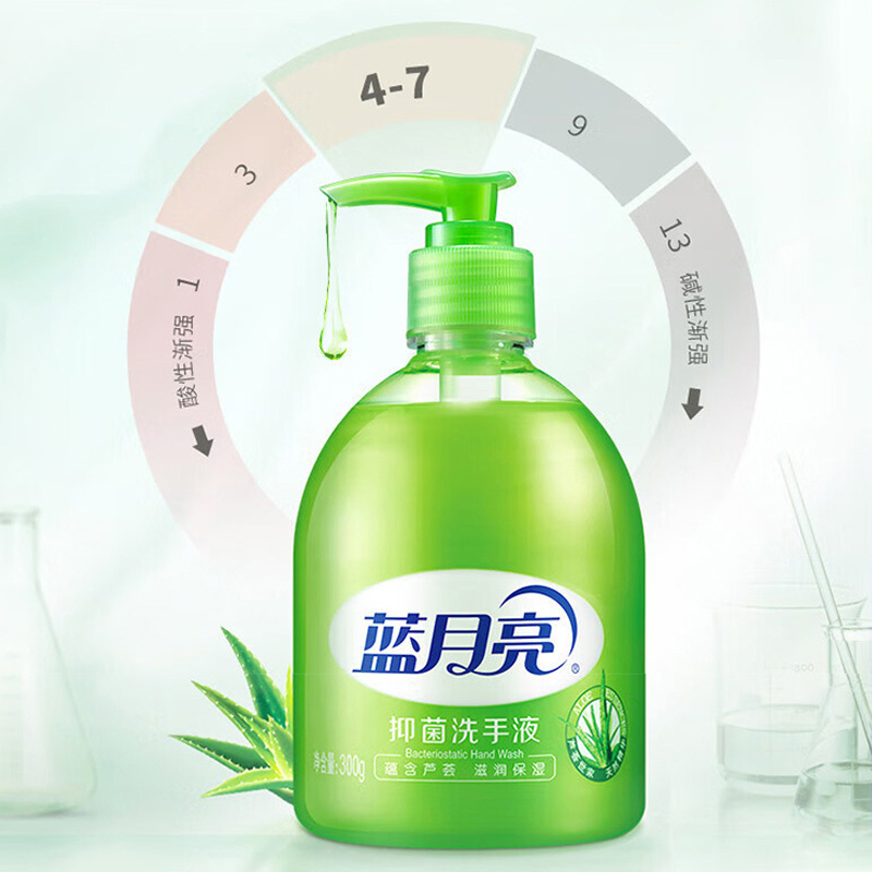 蓝月亮洗手液组合滋润除菌芦荟清香500g*3瓶+野菊花香500g*3瓶(包装随机)