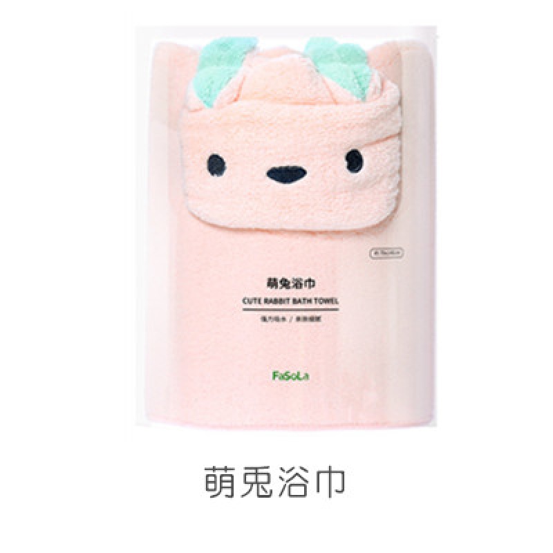 干发帽女吸水速干浴帽加厚洗头发帽子快速干发毛巾不毛浴巾 三维工匠 粉色[萌兔浴巾]高清大图