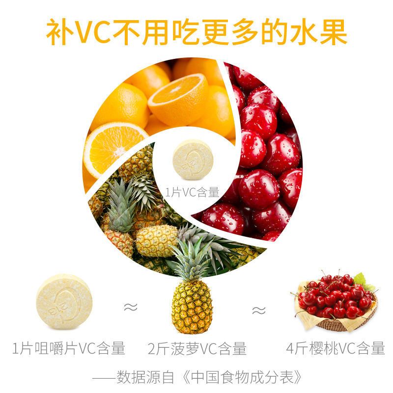 康恩贝 维生素C咀嚼片90片高含量成人VC含片维c可搭VE维E VC90片 （3个月量）