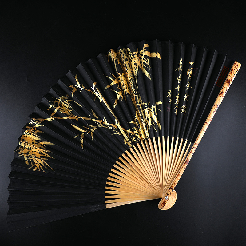 荣昌烫金扇子折扇中国风古风扇子折叠复古烫金折扇随身日用便携降温