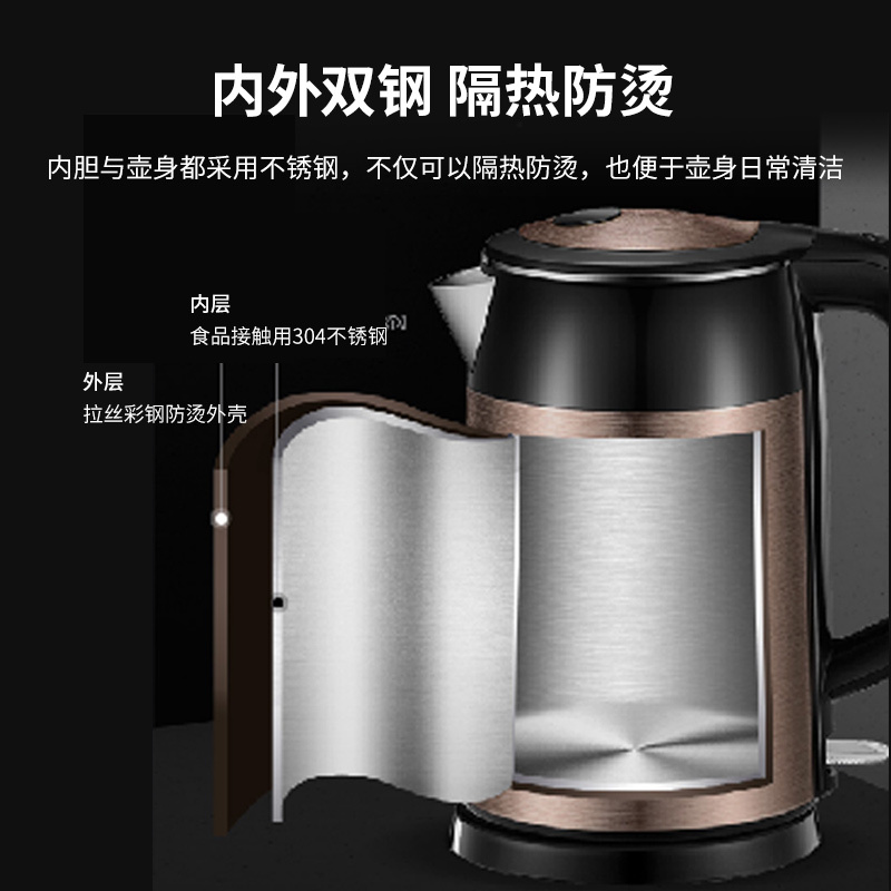 美的(Midea) MK-HJ1729 电热水壶 1.7L 金色(单位:个)