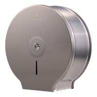 不锈钢大卷纸盒卫生间壁挂式大盘纸盒纸巾盒卷纸筒厕纸盒纸巾架 砂光卷纸盒+手机架（免打孔安装）